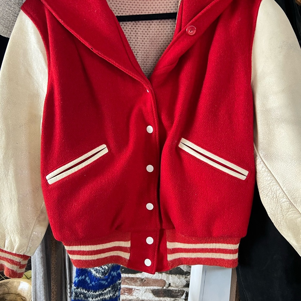 Red Varsity Bomber Jacket
